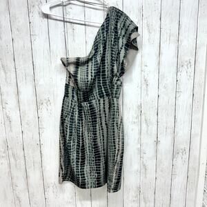 W118 Walter Baker Small Raquel Long Sleeve Mini Dress In Green And Cream Print